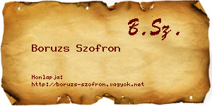 Boruzs Szofron névjegykártya